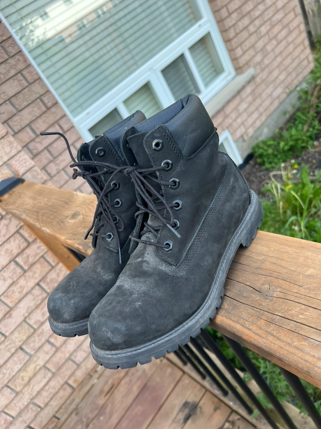 Mens Timberland Black Lace-Up Boots size 9.5 - photo 4