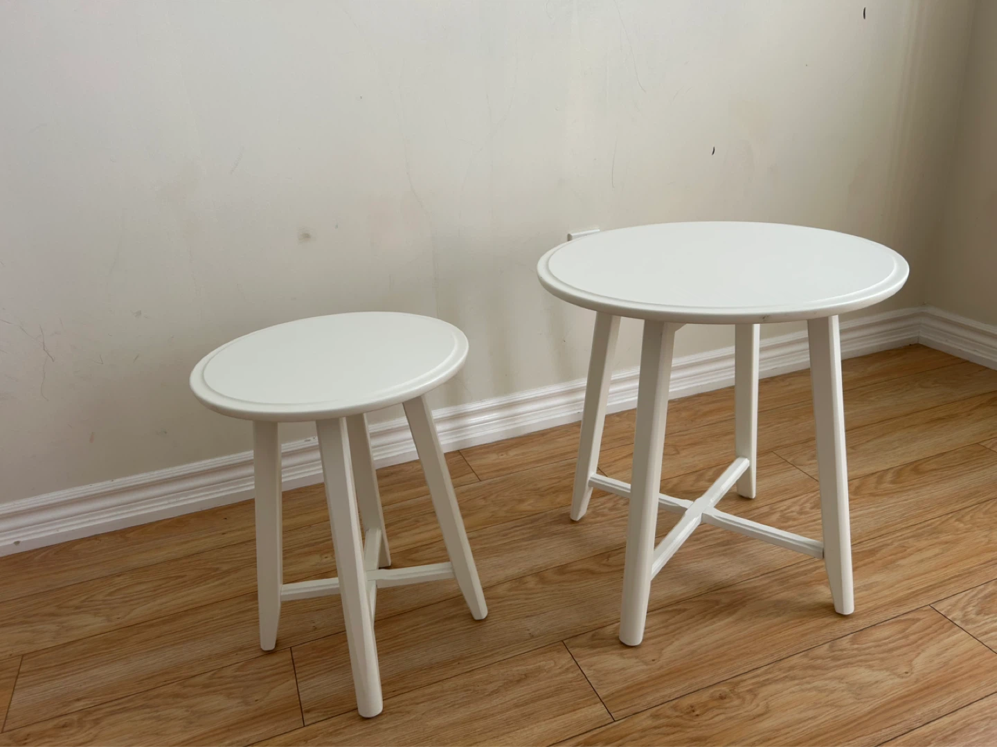 IKEA - Set of 2 White Side Tables / Stools