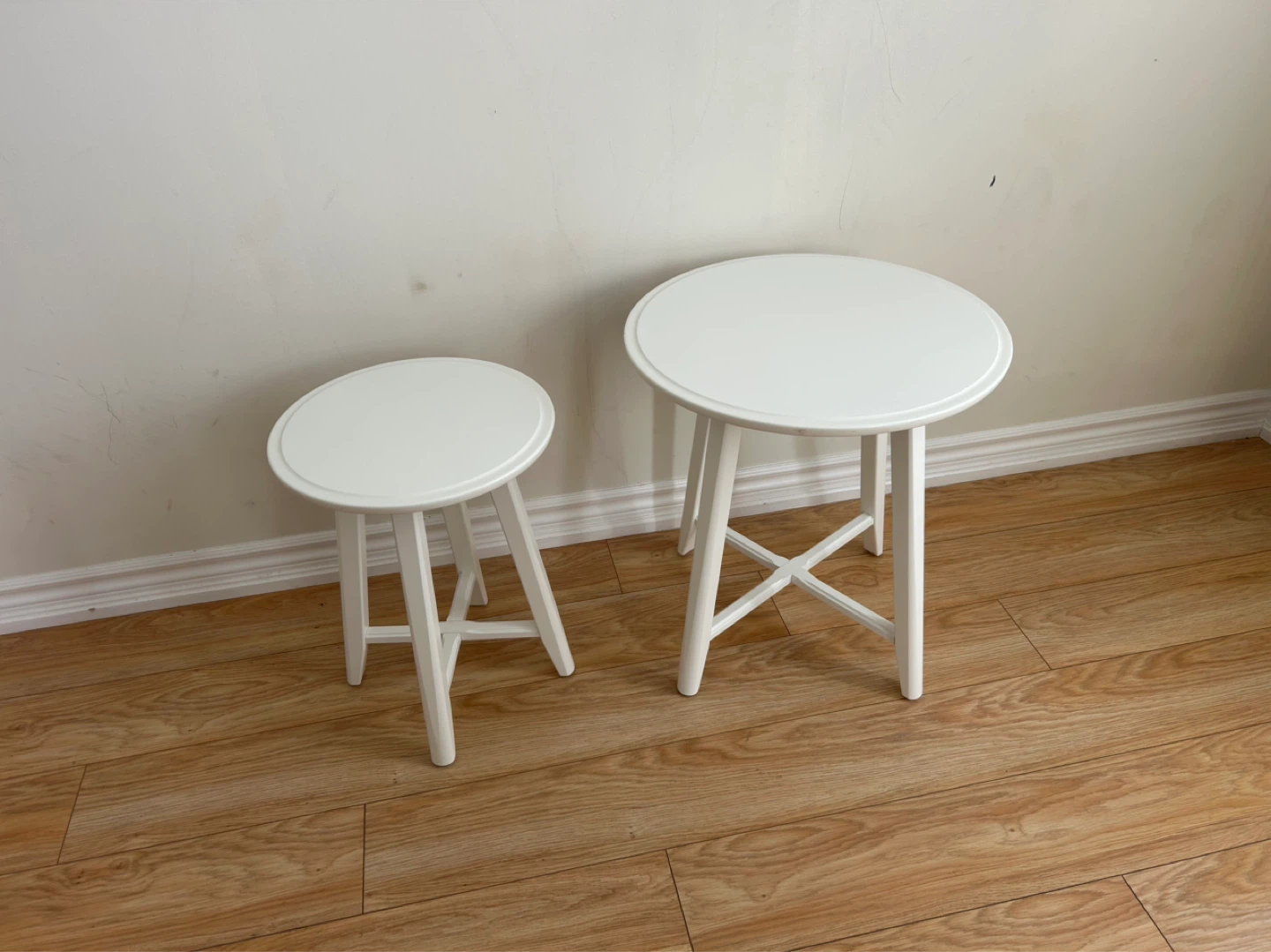 IKEA - Set of 2 White Side Tables / Stools - photo 2