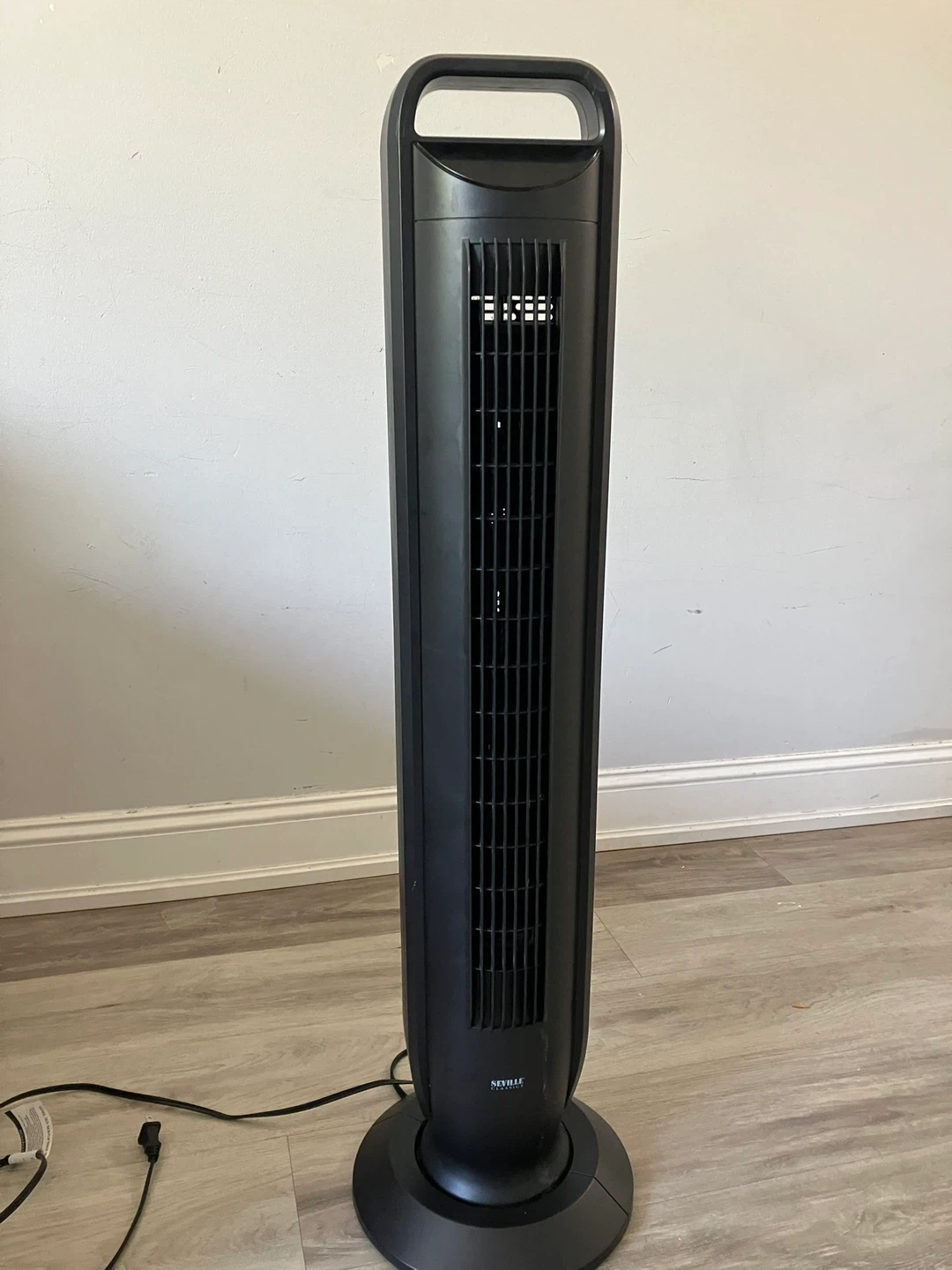 Seville Classics Black Tower Fan with Remote