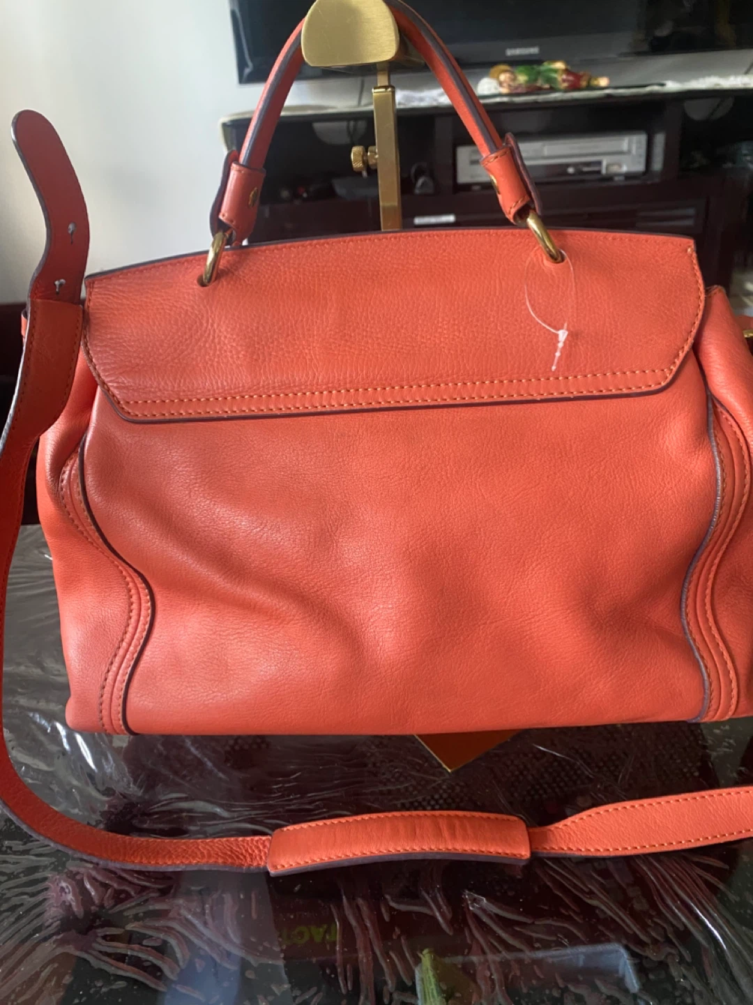 MCM Orange Leather Satchel Handbag - photo 2