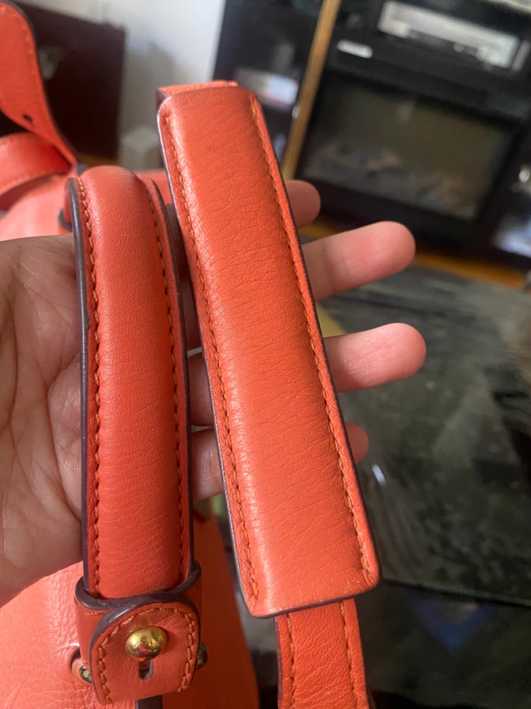 MCM Orange Leather Satchel Handbag - photo 3