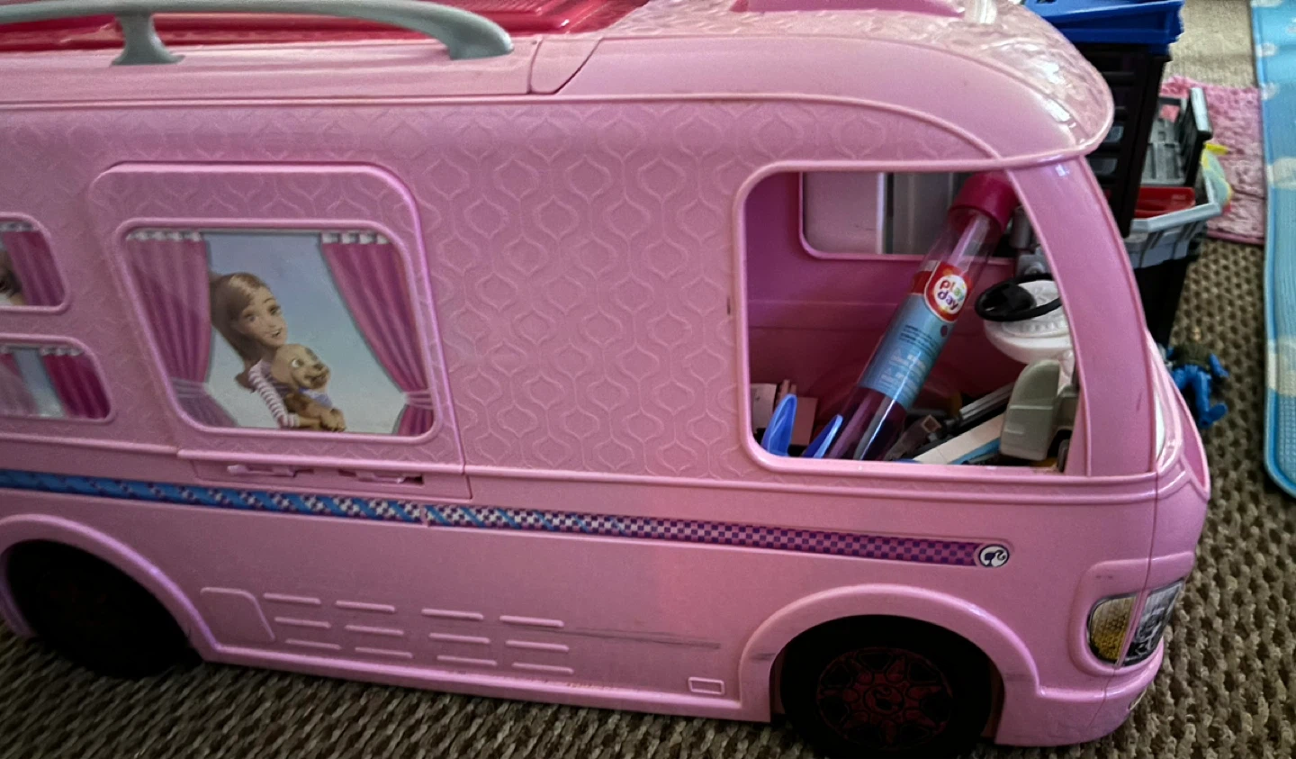 Barbie Pink Camper Van Toy