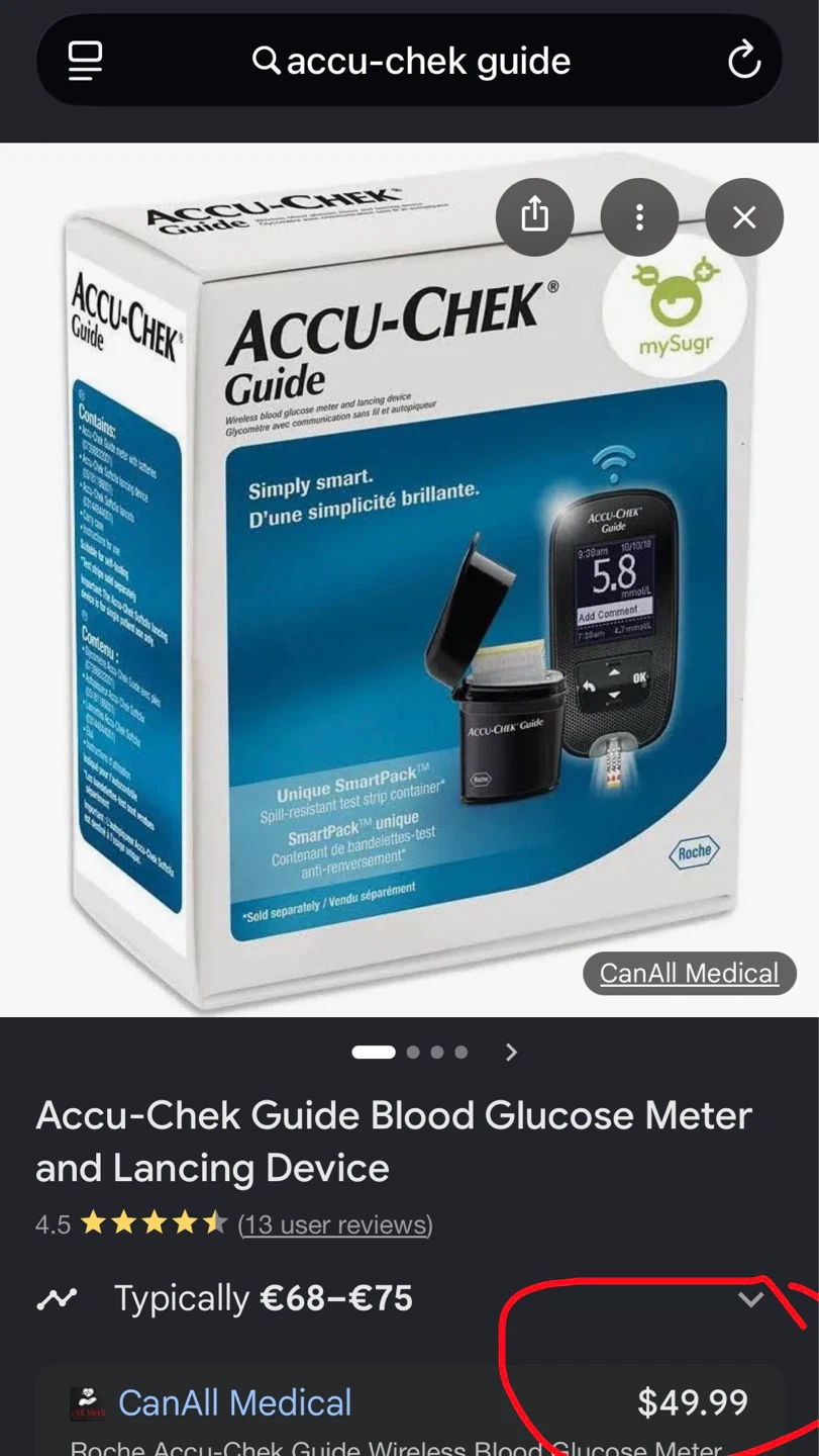 Accu-Chek Guide Blood Glucose Meter and Lancing Device