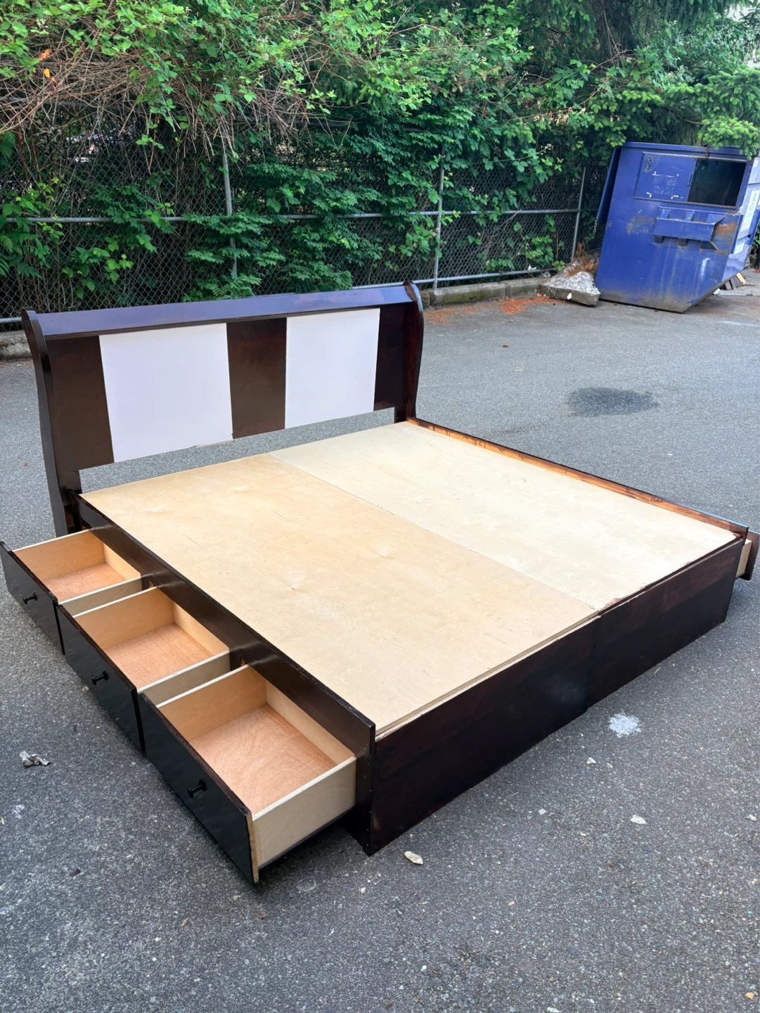 King size bed frame storage