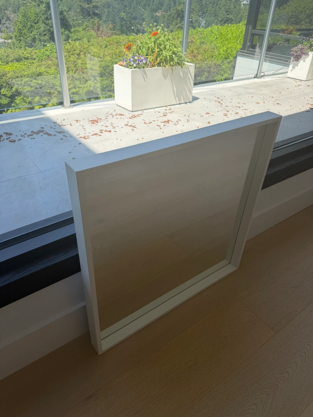 White Framed Mirror - photo 2