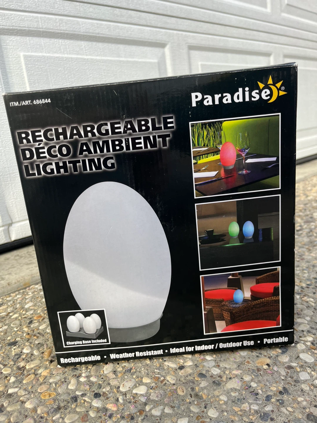 Rechargeable & Colour Changing Egg Shaped Deco Lights -set of 4