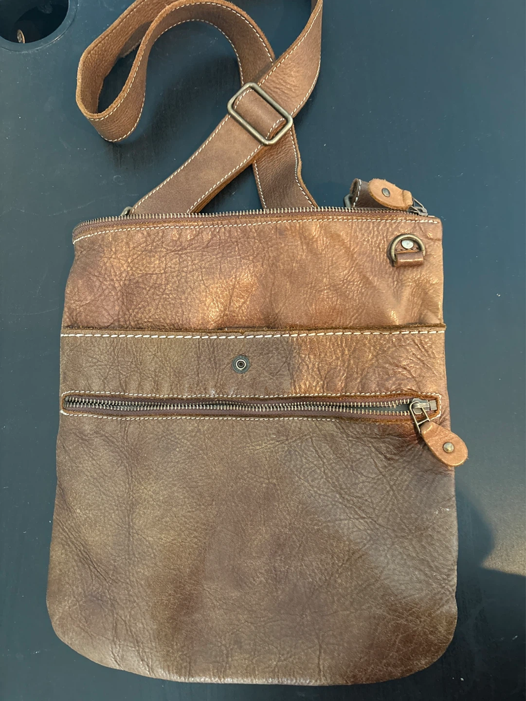 Roots Brown Leather Crossbody Bag - photo 2
