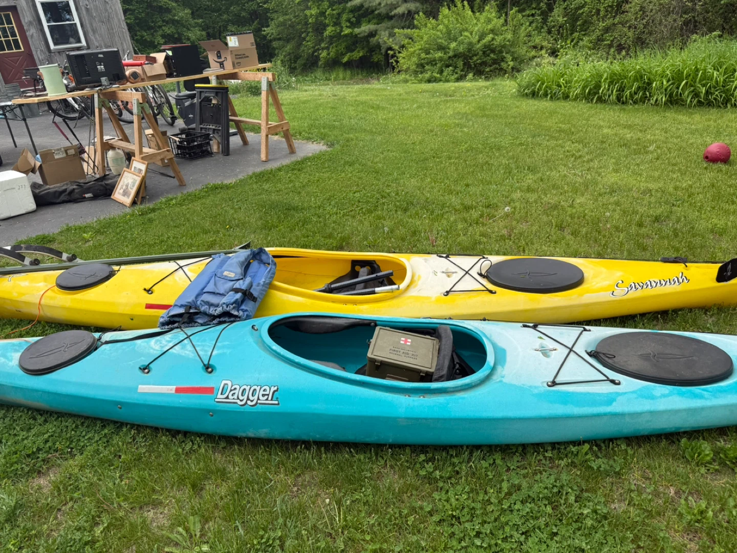 Dagger Kayak & Yellow Sit-in Kayak