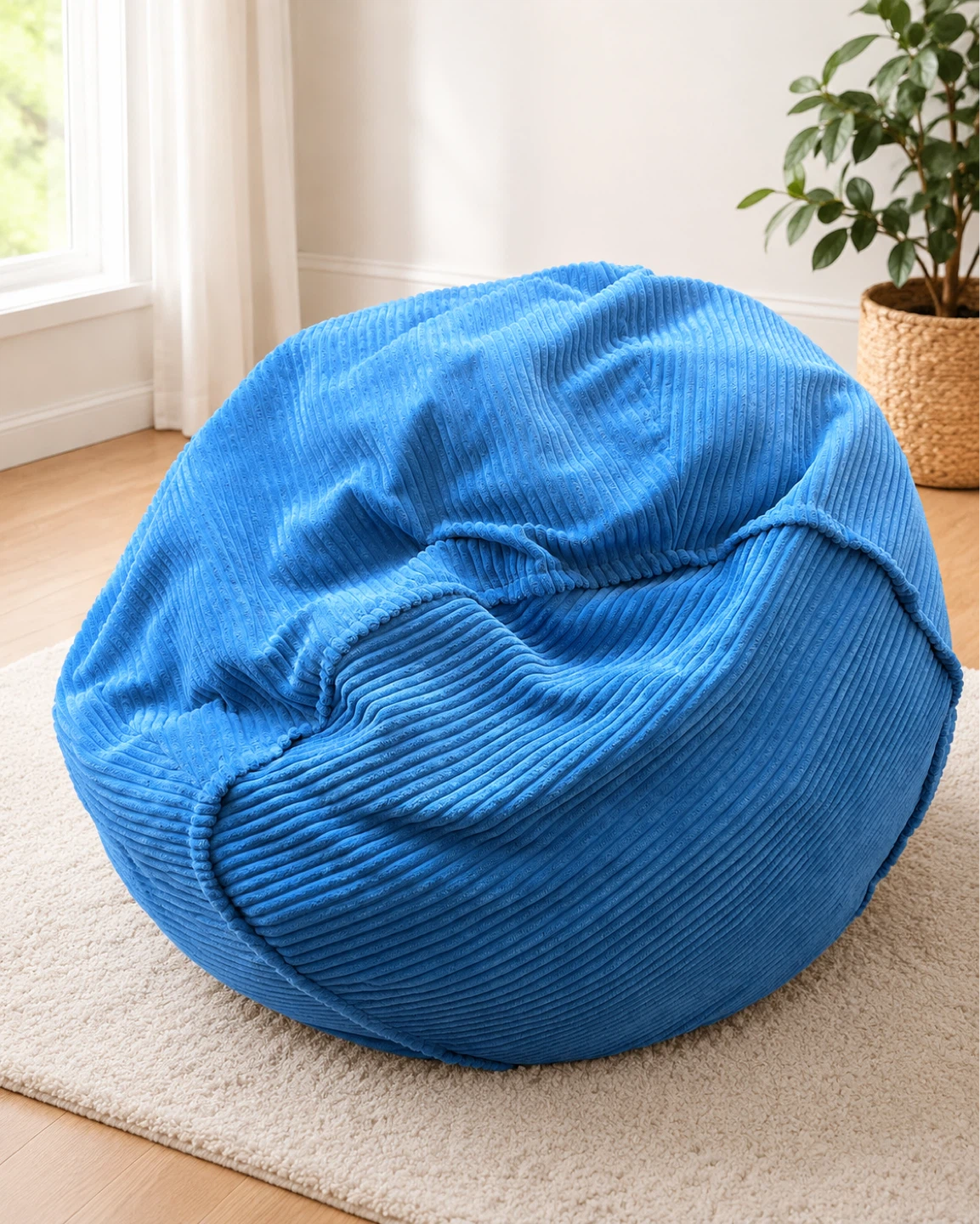 Blue Corduroy Bean Bag Chair