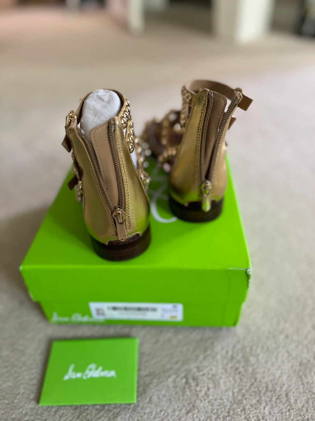 Sam Edelman Gold Studded Gladiator Sandals Size 7 - photo 3
