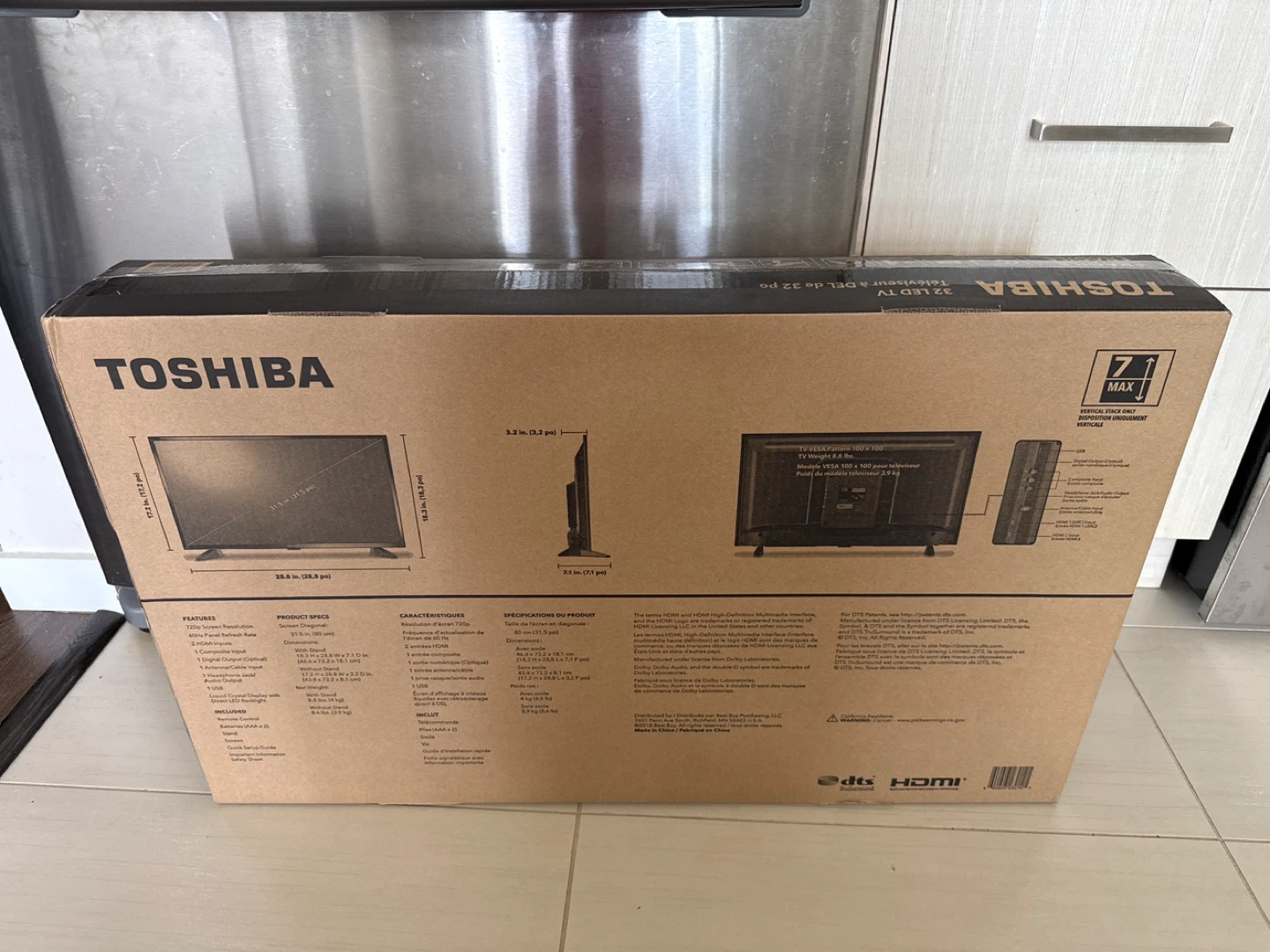 Brand New Toshiba 32" 720p LED TV (Model: 32L220U19) - photo 3
