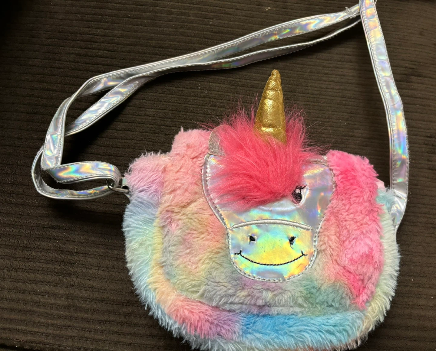 Rainbow Unicorn Plush Crossbody Bag