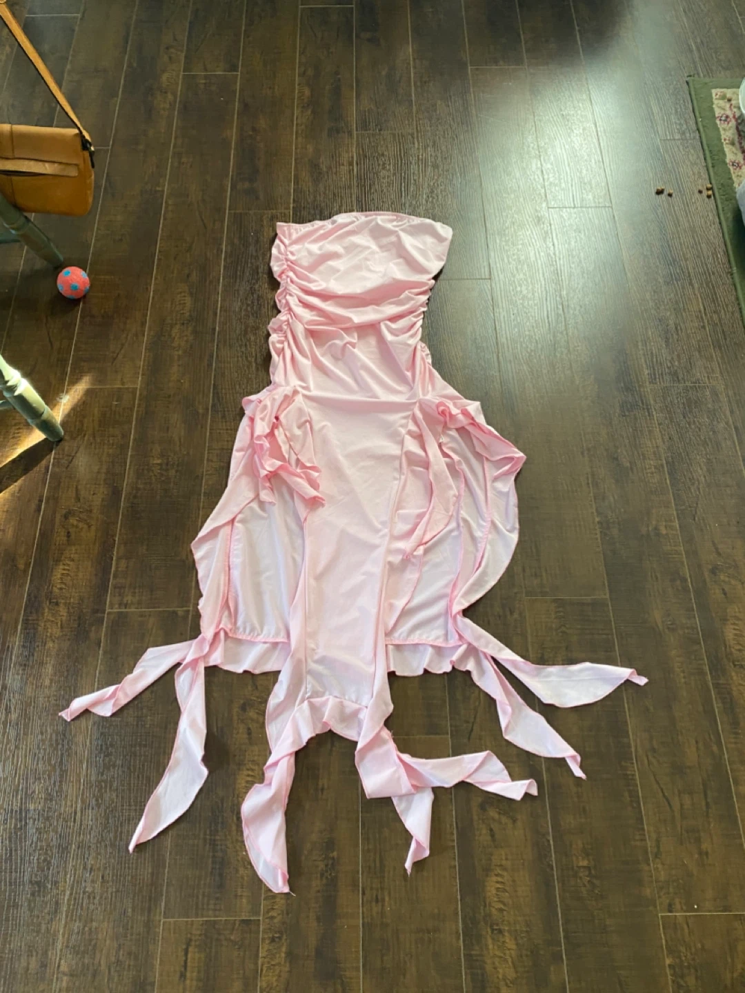 Strapless Ruched Ruffle Dress - photo 2