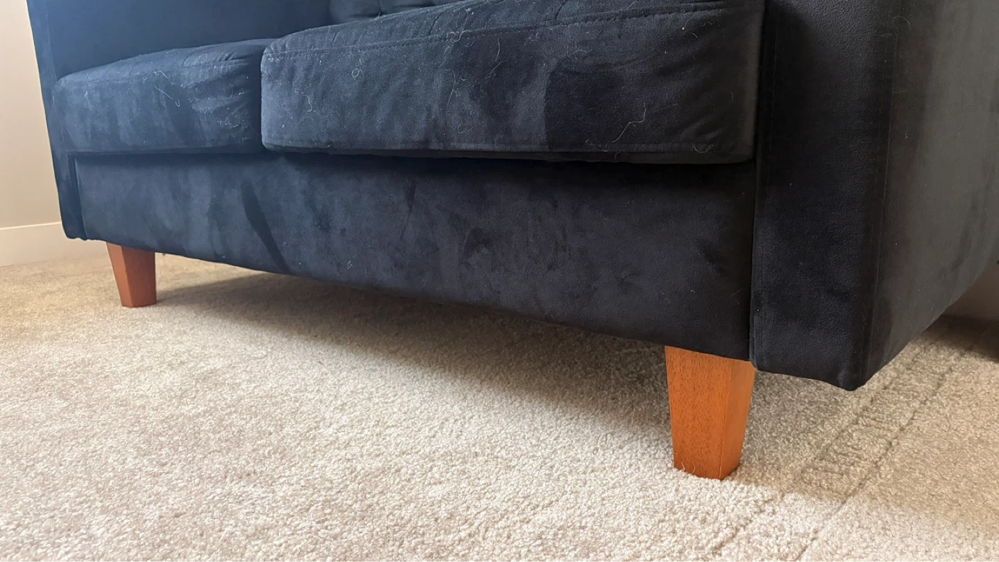 Black Velvet Loveseat - photo 4