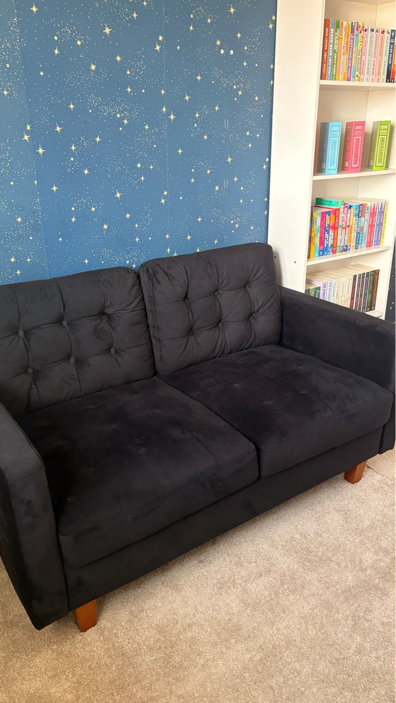 Black Velvet Loveseat - photo 2