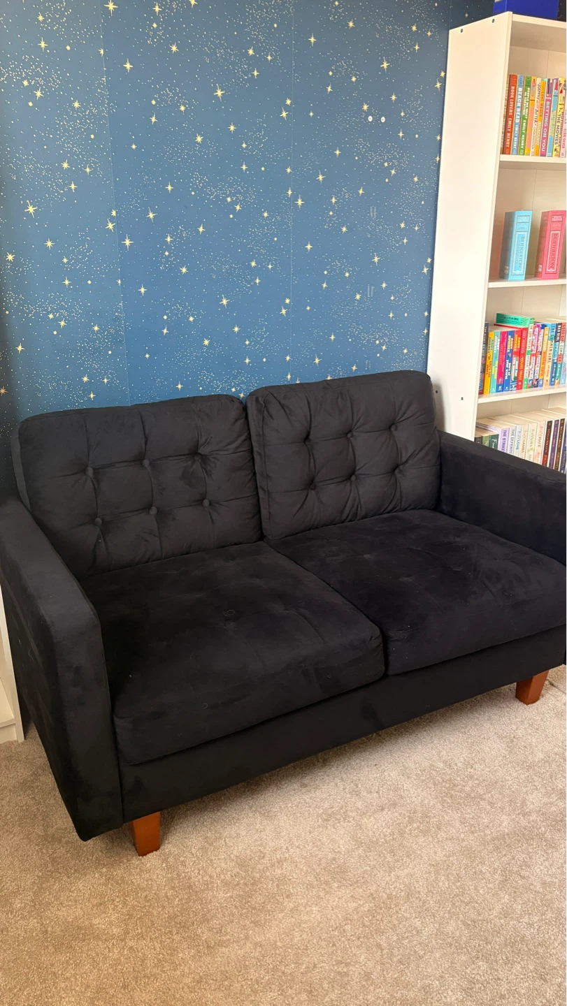 Black Velvet Loveseat