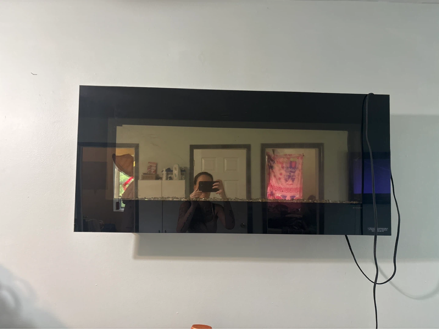 Black Wall-Mounted Electric Fireplace