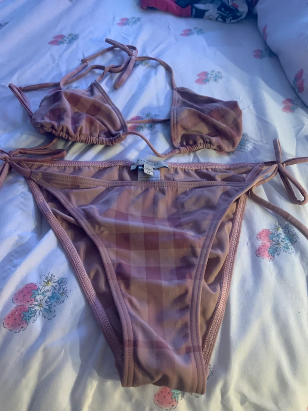 Burberry Pink Plaid Bikini