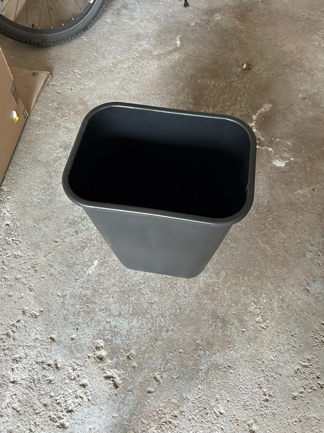 Dark Gray Plastic Trash Can