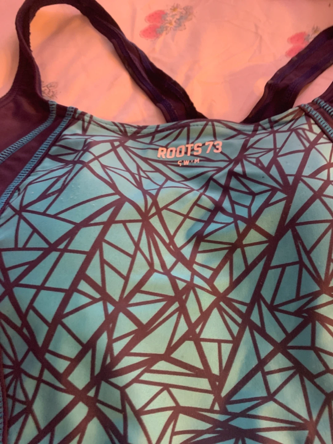Roots 73 Swimsuit - Blue Geometric Pattern