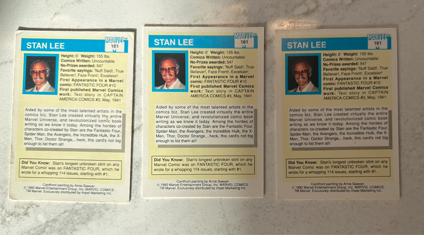 1990 Marvel/Impel  Stan Lee Rookie Cards - photo 2