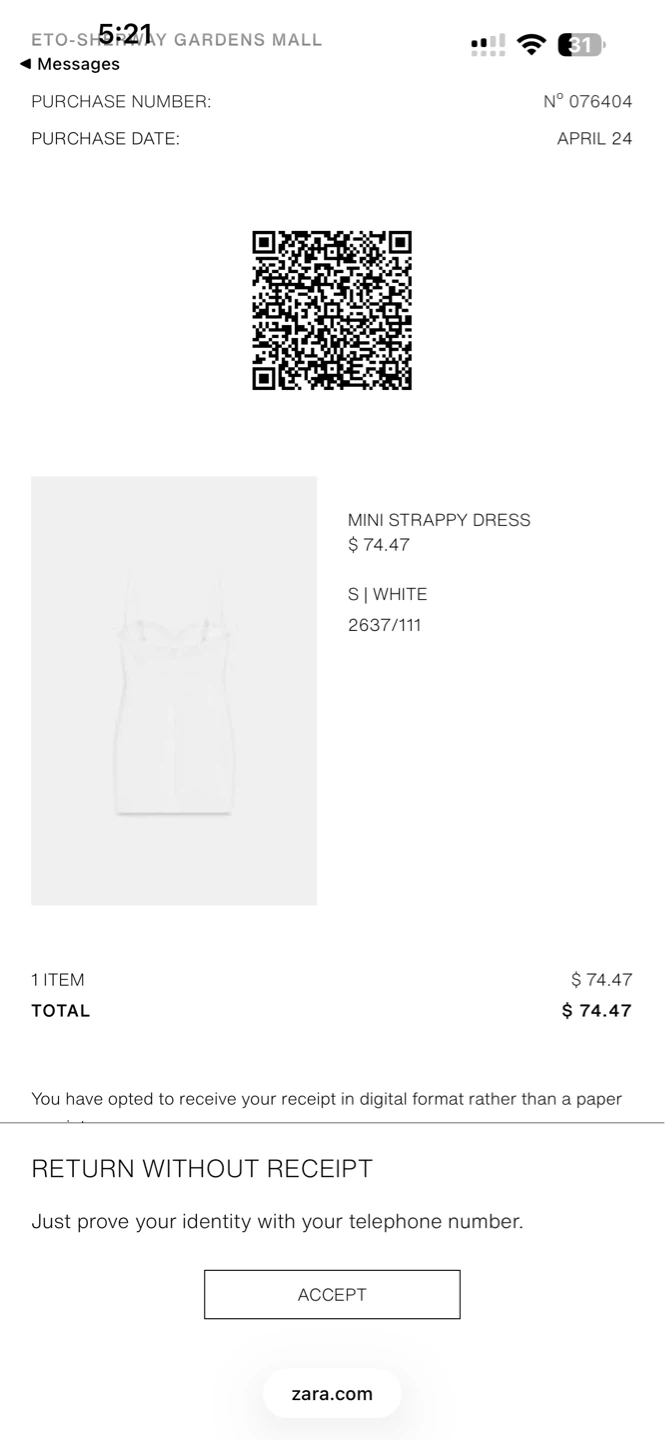 Zara White Mini Dress S - photo 2