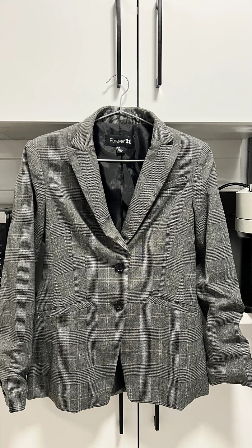 Forever 21 Grey Plaid Blazer Size S/P