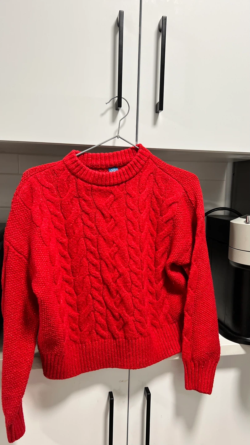 Old Navy Red Cable Knit Sweater