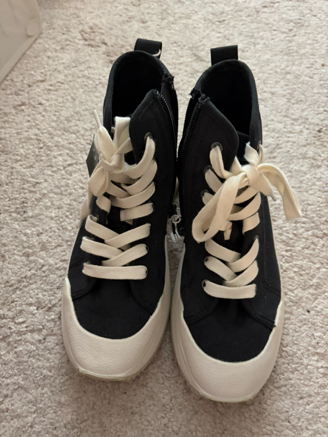 ZARA Black Canvas High Top Sneakers