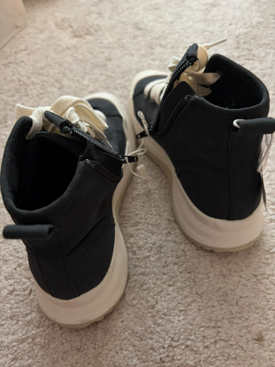ZARA Black Canvas High Top Sneakers - photo 3