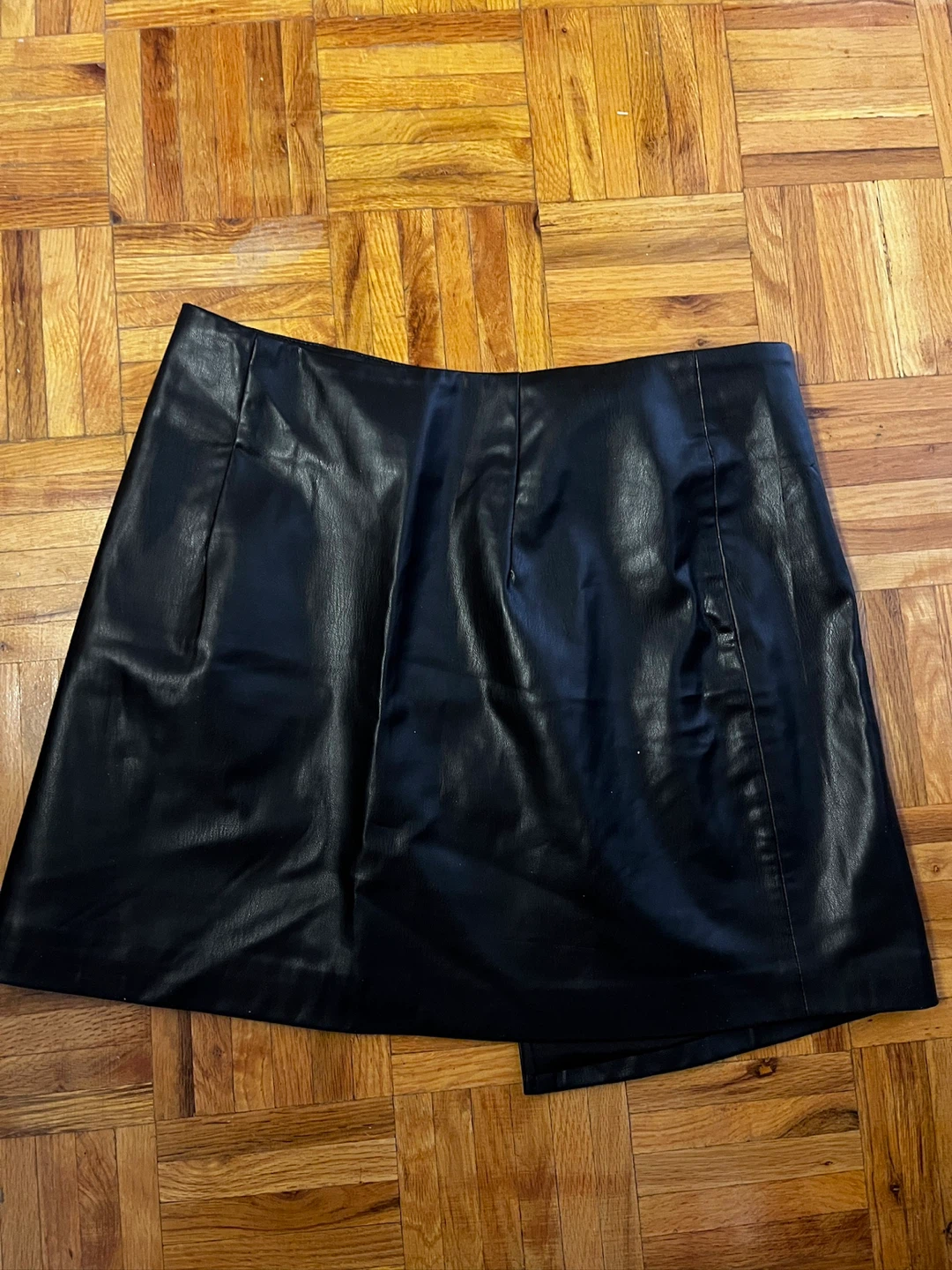 ZARA Black Faux Leather Skirt - Size XS - photo 3