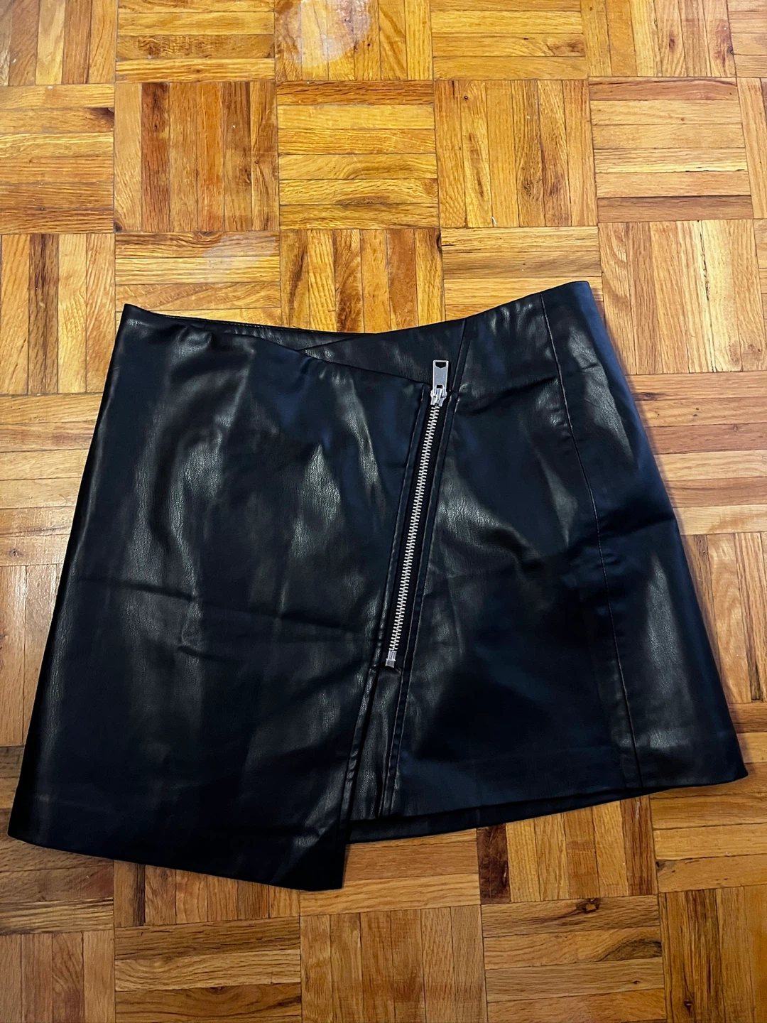 ZARA Black Faux Leather Skirt - Size XS