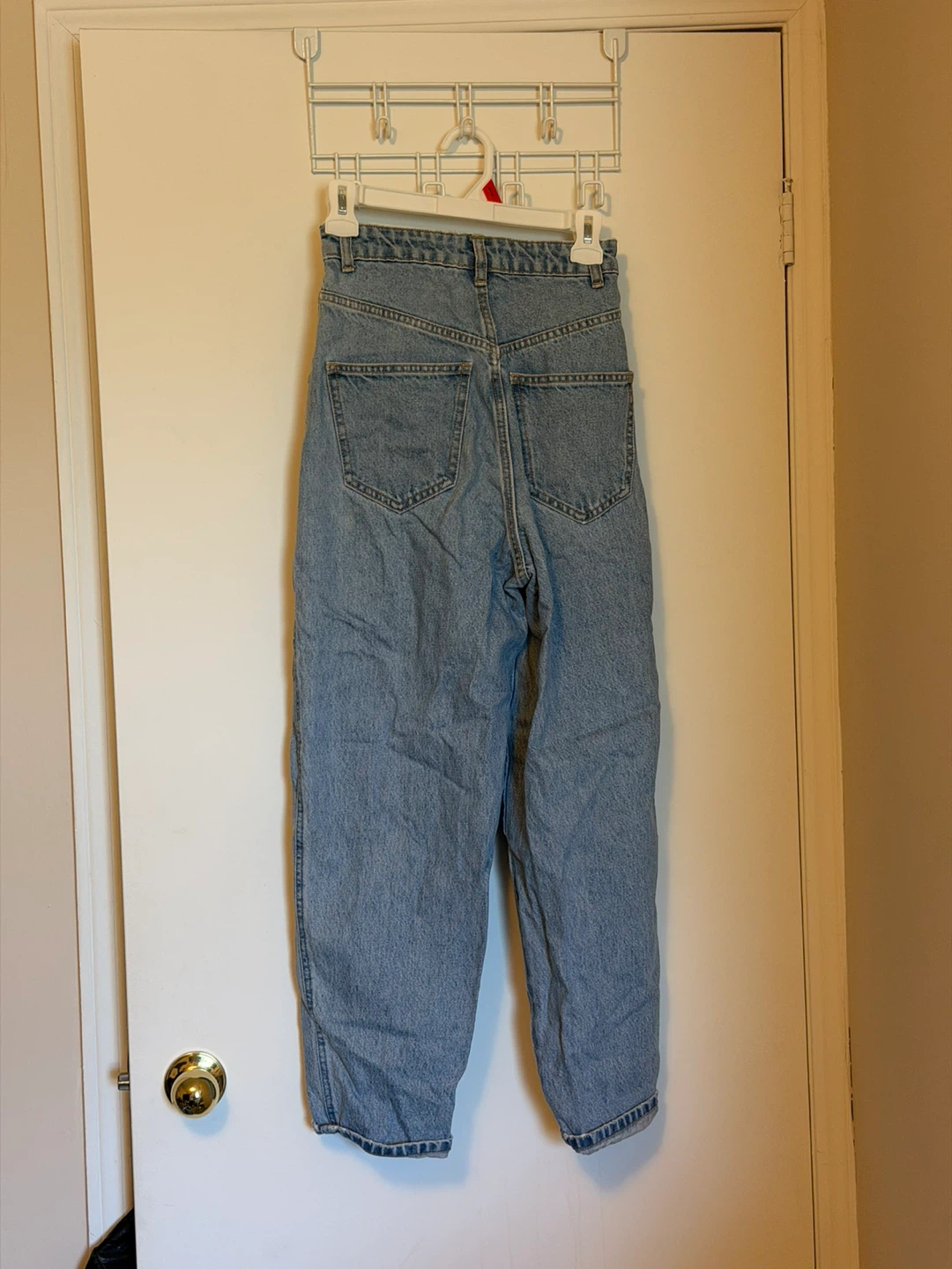 Zara High-Waisted Mom Jeans - Light Wash Denim - photo 2