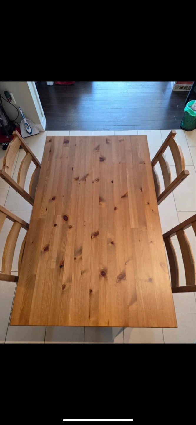 Wooden Dining Table and Chairs Set - photo 3