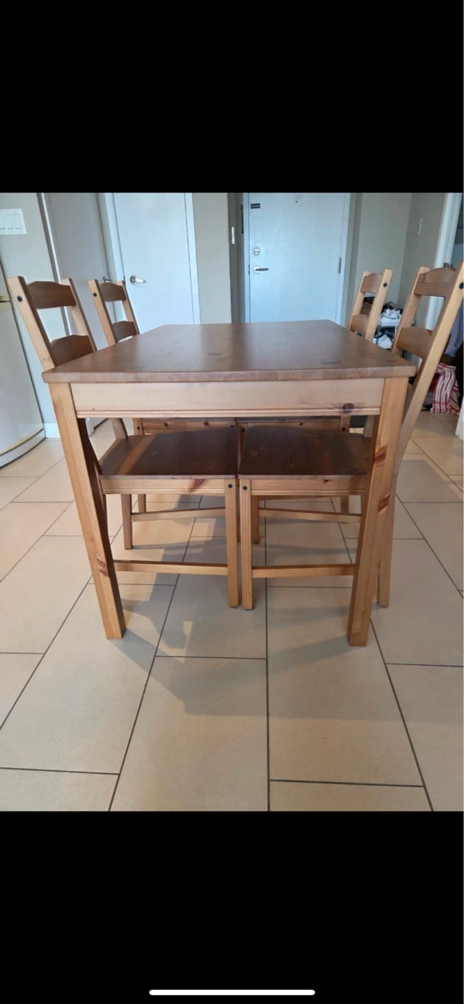 Wooden Dining Table and Chairs Set - photo 2