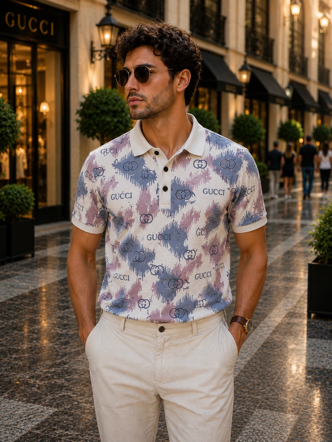 Men's Gucci Monogram Polo Shirt Slim Fit - photo 5