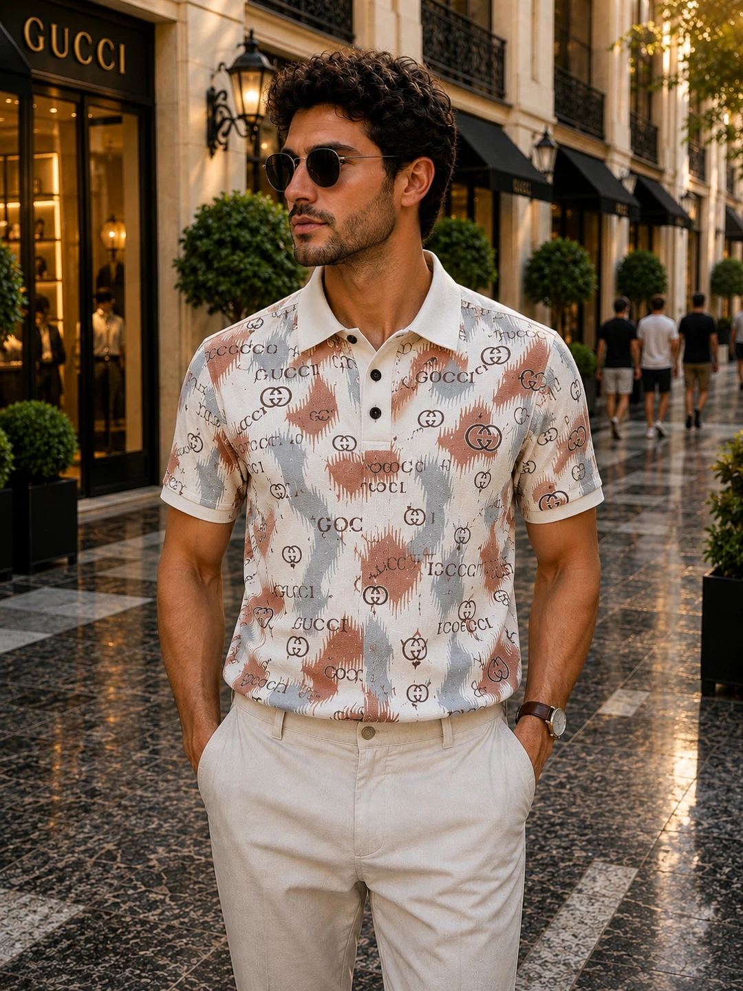 Men's Gucci Monogram Polo Shirt Slim Fit - photo 3