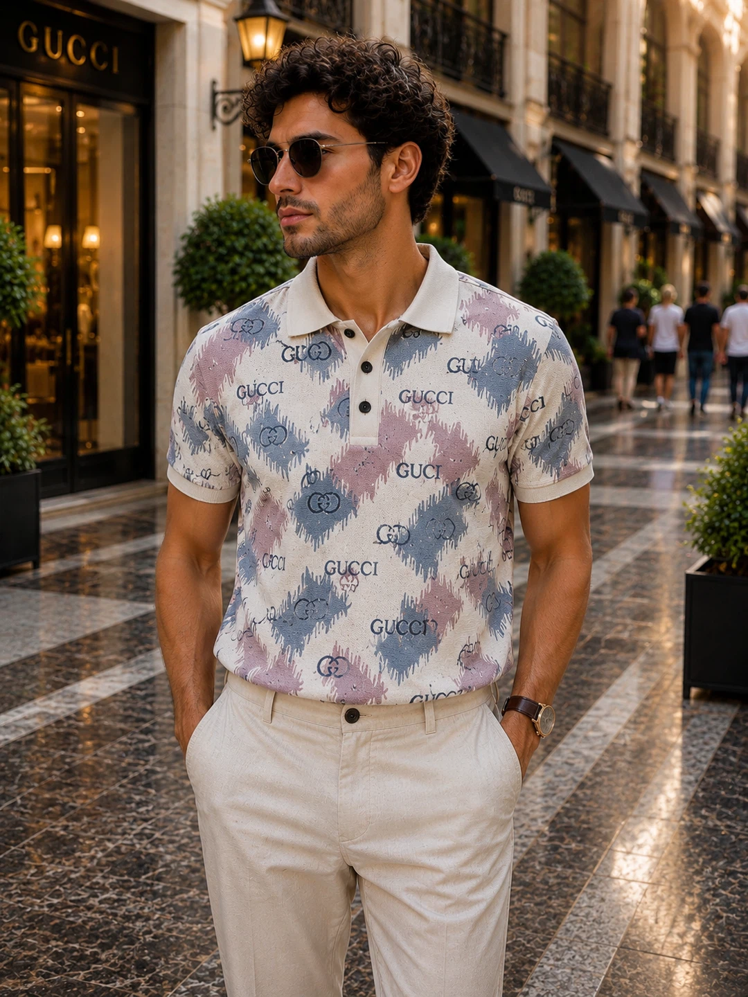 Men's Gucci Monogram Polo Shirt Slim Fit - photo 2