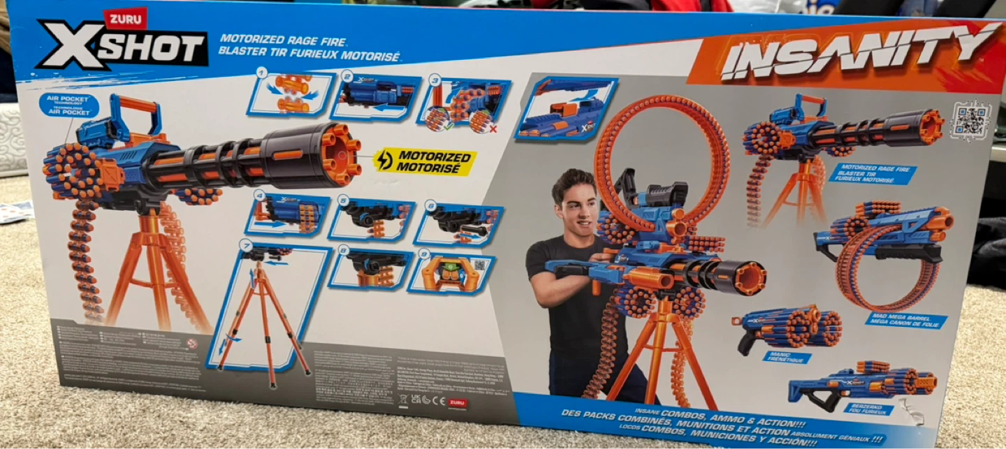 NIB!! Zuru X-Shot Motorized Rage Fire Insanity Blaster Toy - photo 2
