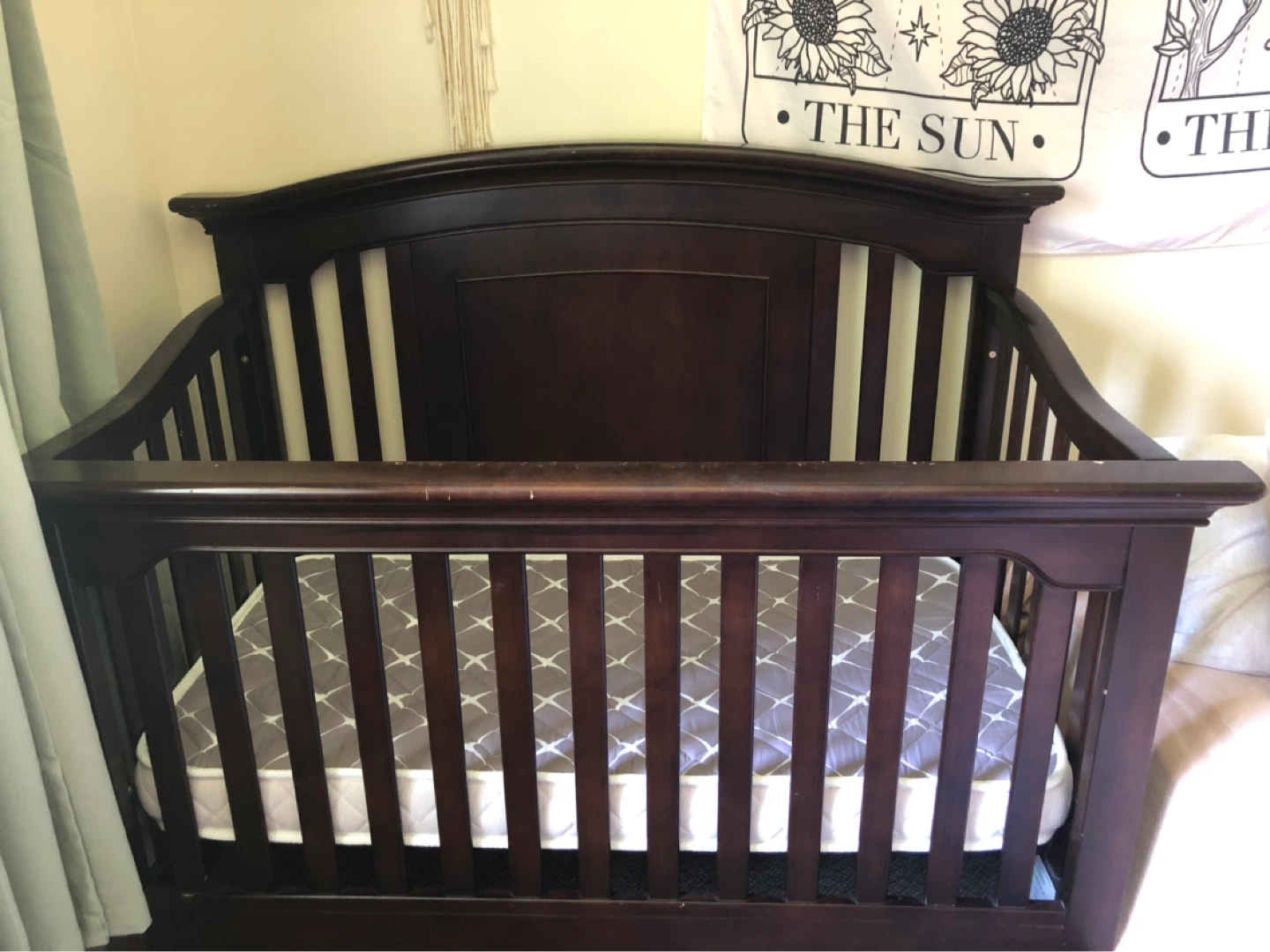 Dark Wood Baby Crib