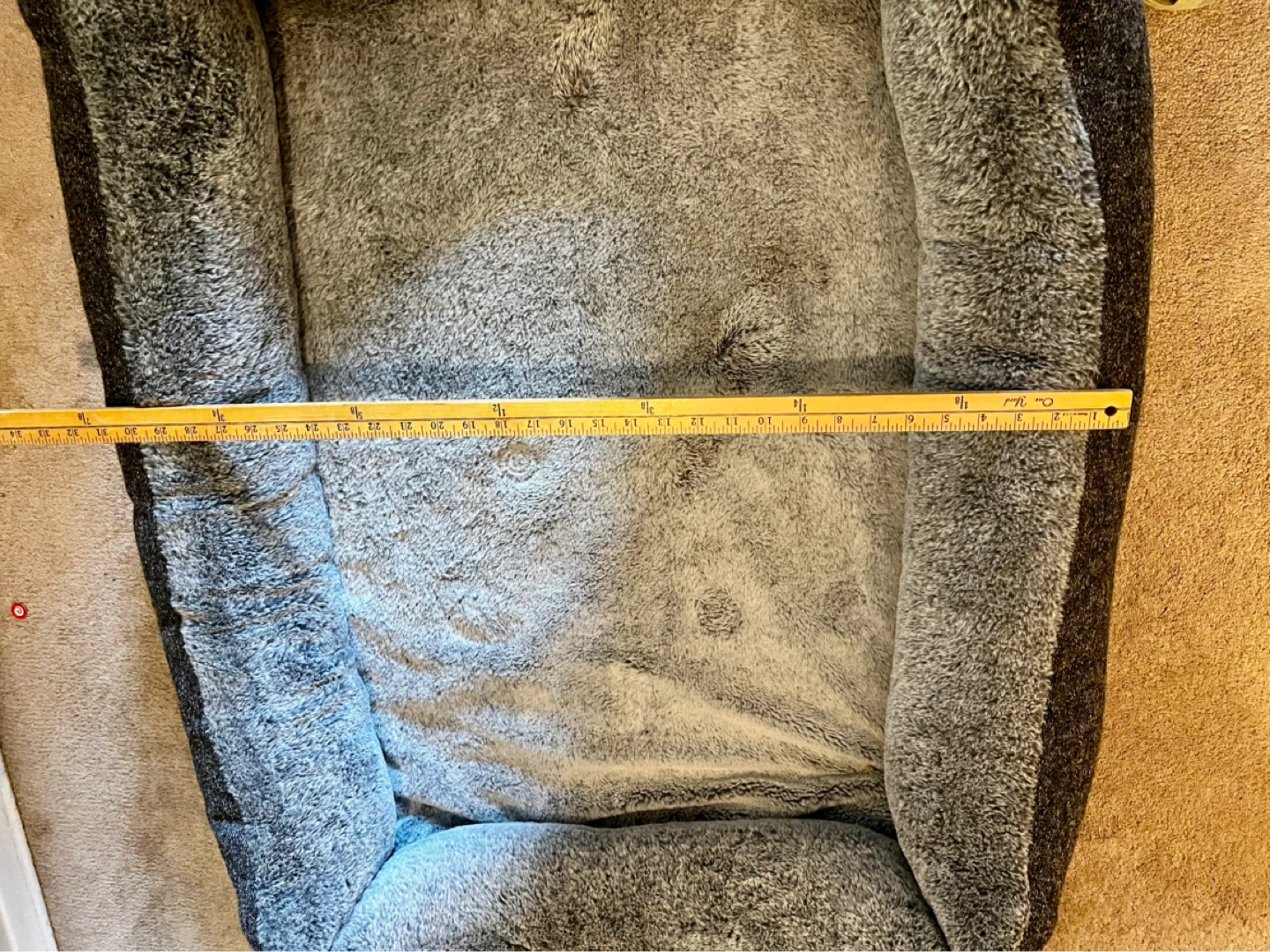 Grey Faux Fur Bolster Dog Bed - Large - photo 2