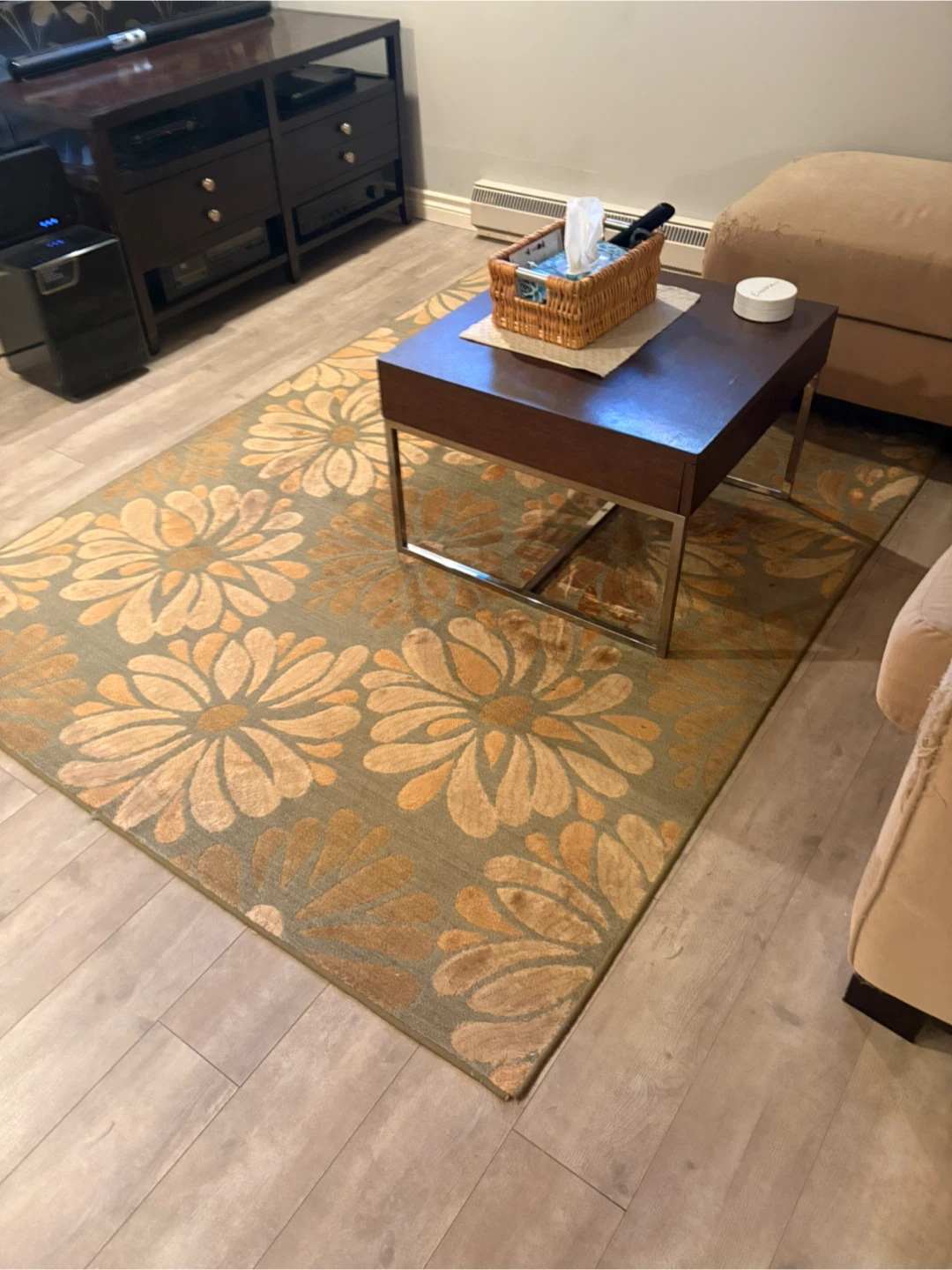 Area Rug with Floral Design