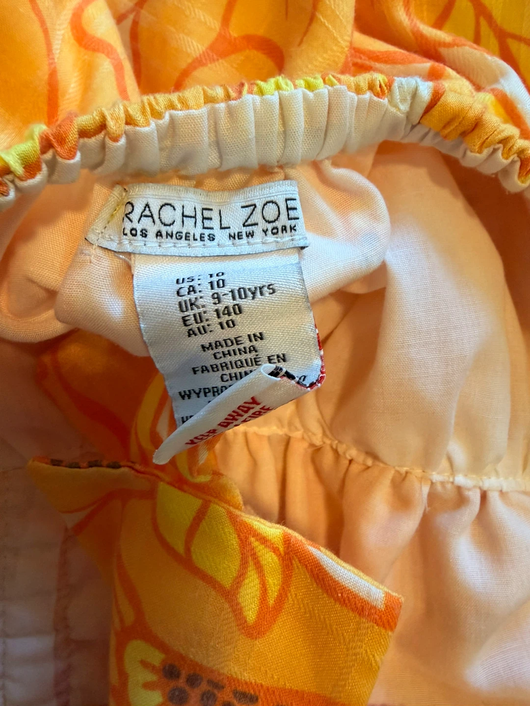 Rachel Zoe Orange Floral Maxi Dress Girls Size 10 - photo 3