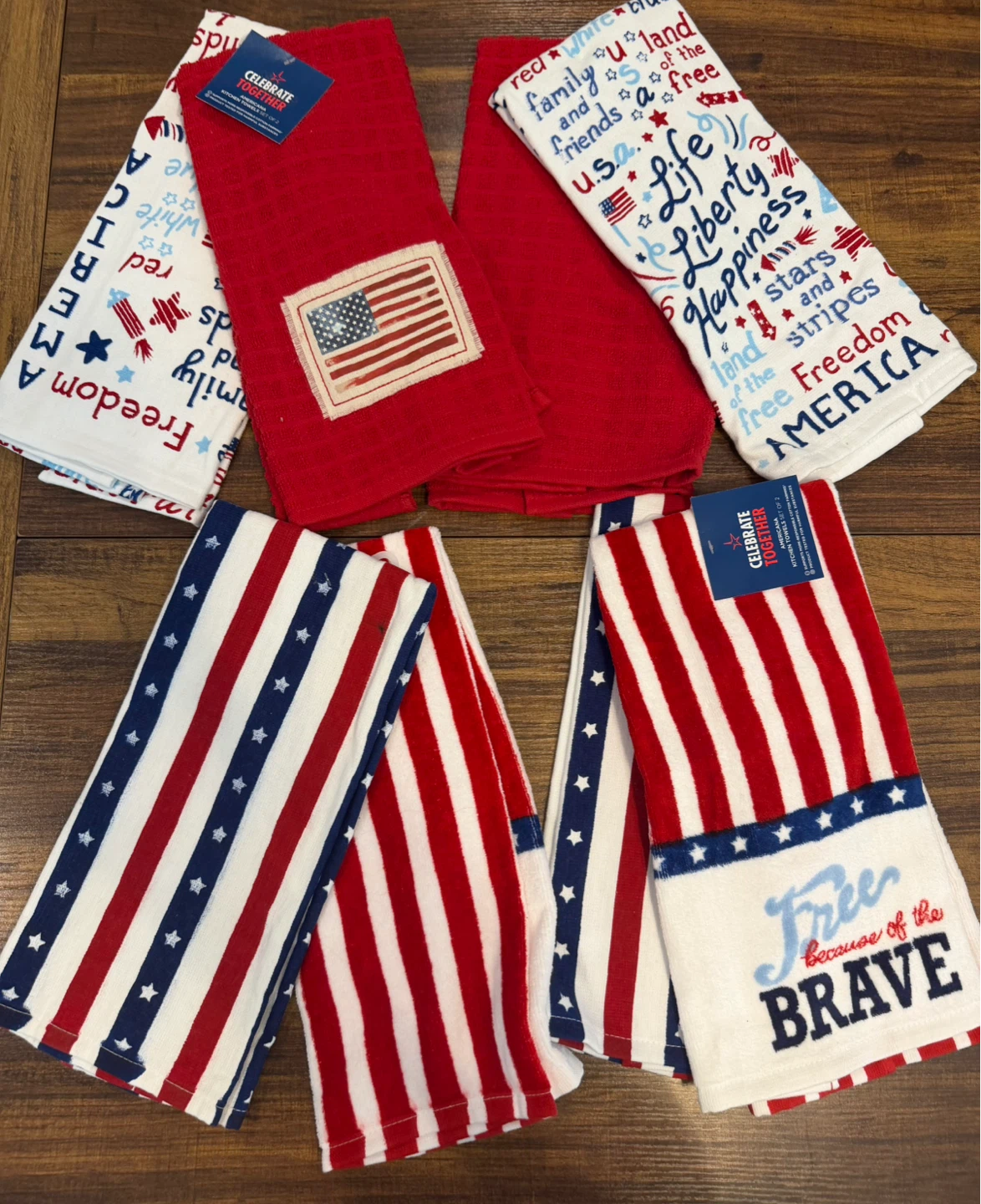 Lot of Patriotic 4th of July Kitchen Towels Freedom USA Flag