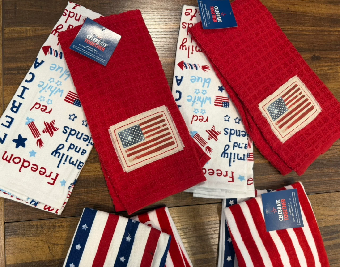 Lot of Patriotic 4th of July Kitchen Towels Freedom USA Flag - photo 3