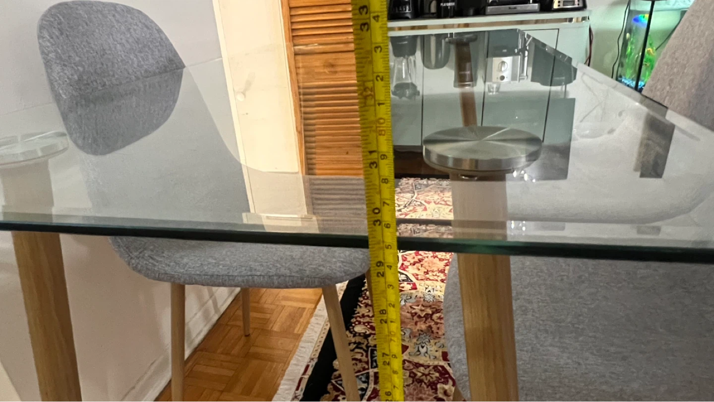 Glass Dining Table with 3 Chairs - photo 4