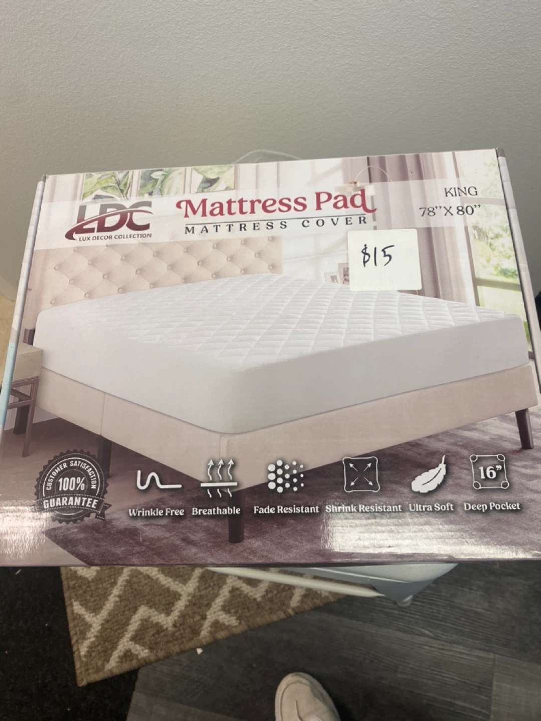 LDC Mattress Pad Mattress Cover - King 78" X 80"