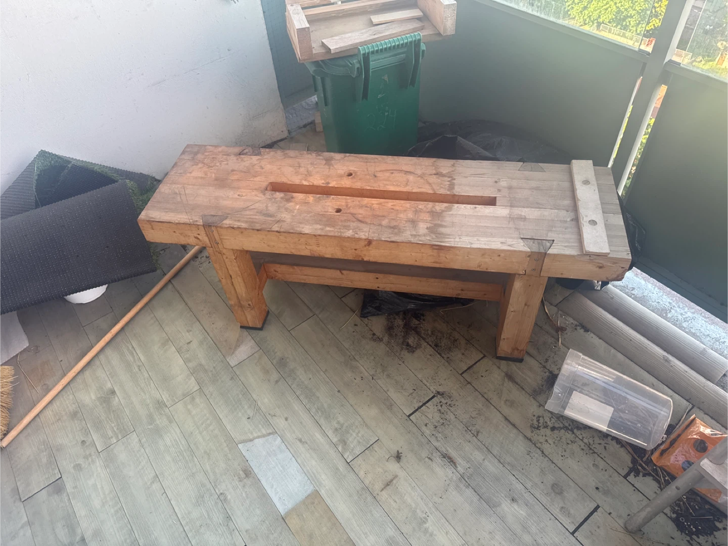 STURDY HANDMADE Wooden Workbench/Seating Bench