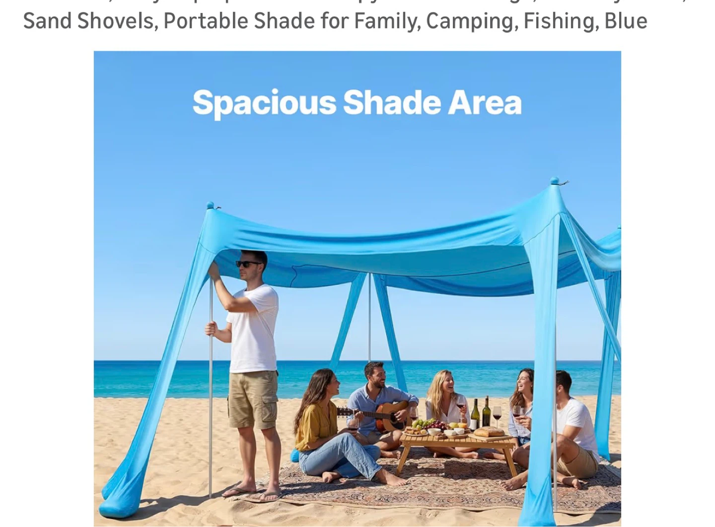 Blue Beach Tent - Spacious Shade Area - photo 2